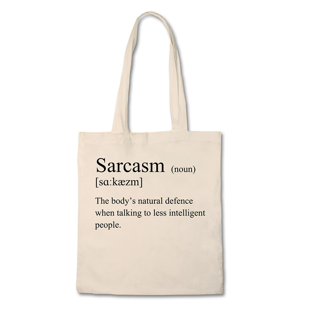 Funny Tote Bag Definition of Sarcasm 100% Cotton Canvas Bag