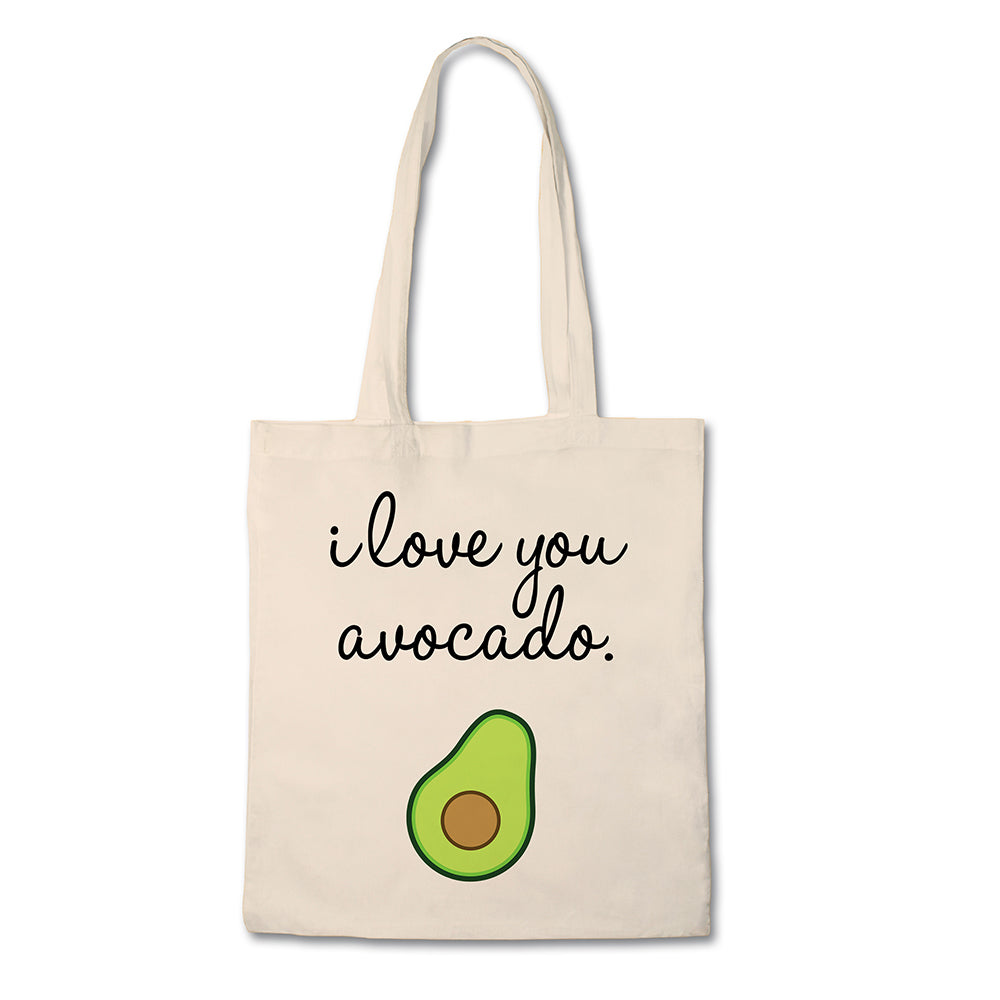 Funny Tote Bag - I Love You Avocado - 100% Cotton Canvas Bag