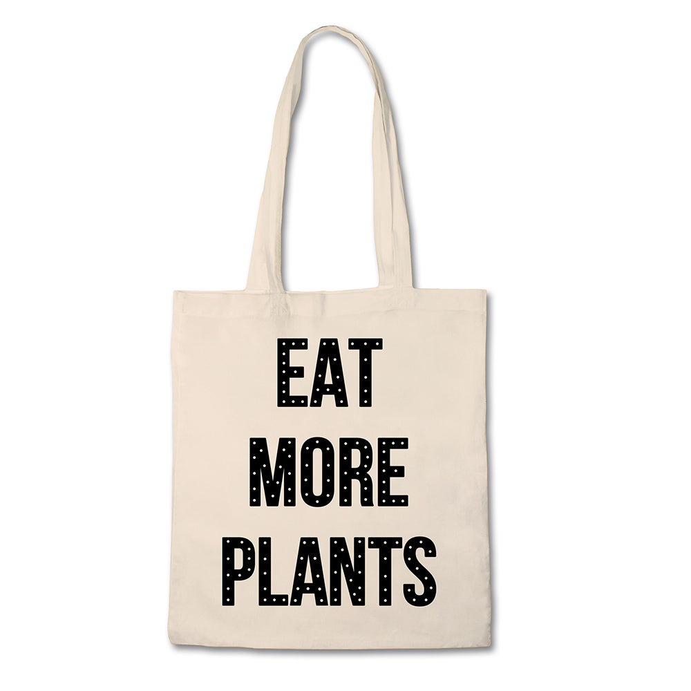 Funny Tote Bag - Eat More Plants - 100% Cotton Canvas Bag