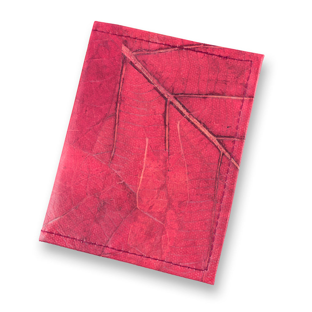 Passport Cover in Leaf Leather - Pink Coral