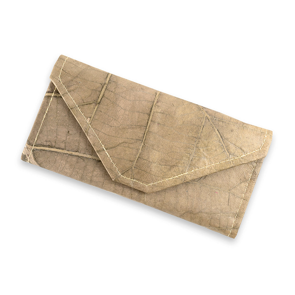 Ladies Continental Wallet in Leaf Leather - Natural