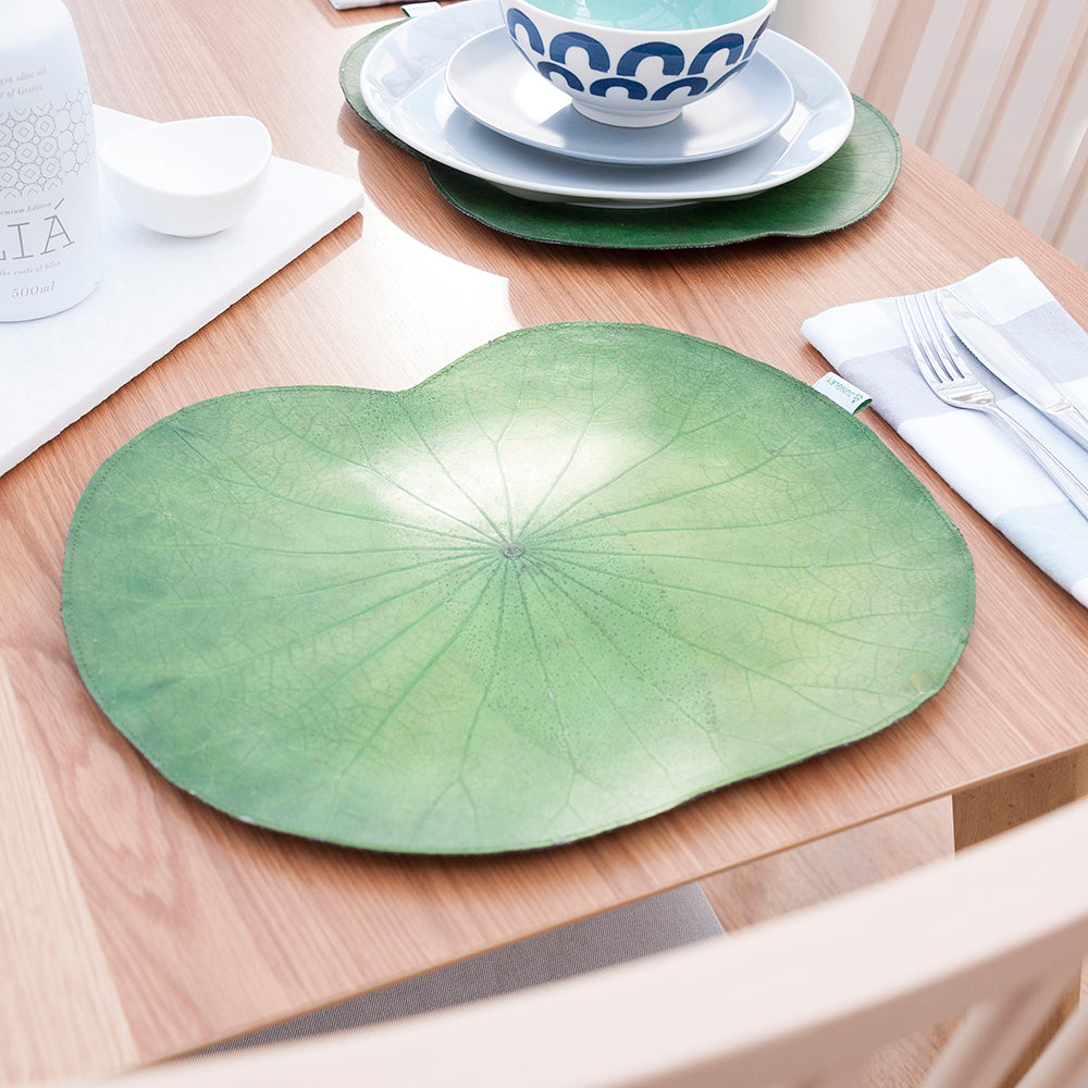 Green Lotus Leaf Placemats - Set of Four