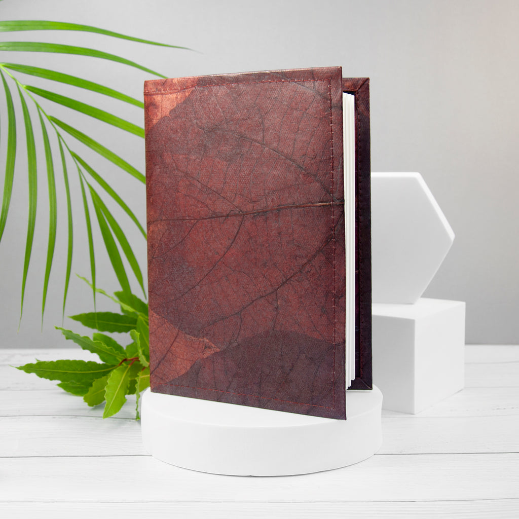 A5 Refillable Leaf Leather Journal - Chestnut Brown