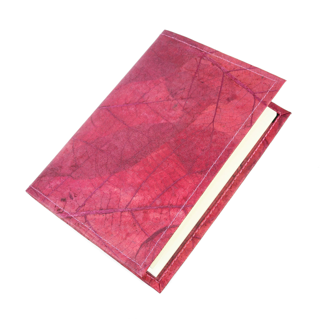 A5 Refillable Leaf Leather Journal - Pink Coral