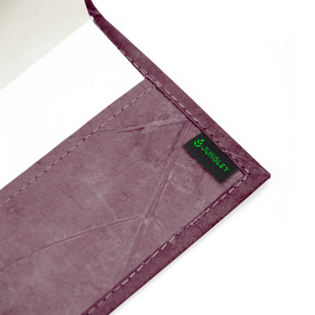 A5 Refillable Leaf Leather Journal - Dark Lavender