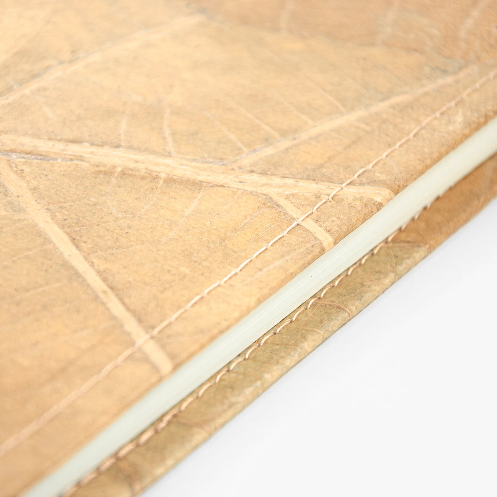 A5 Refillable Leaf Leather Journal - Natural
