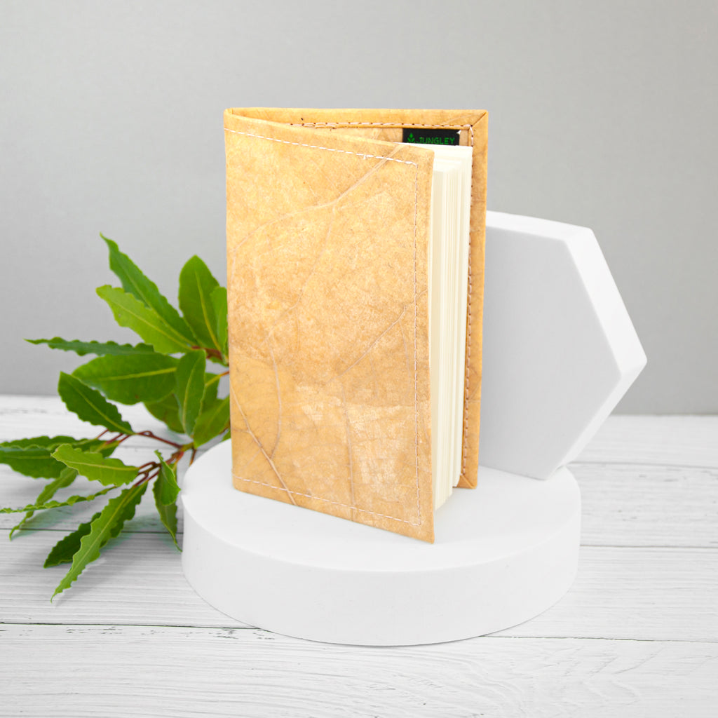 A6 Refillable Leaf Leather Journal - Natural