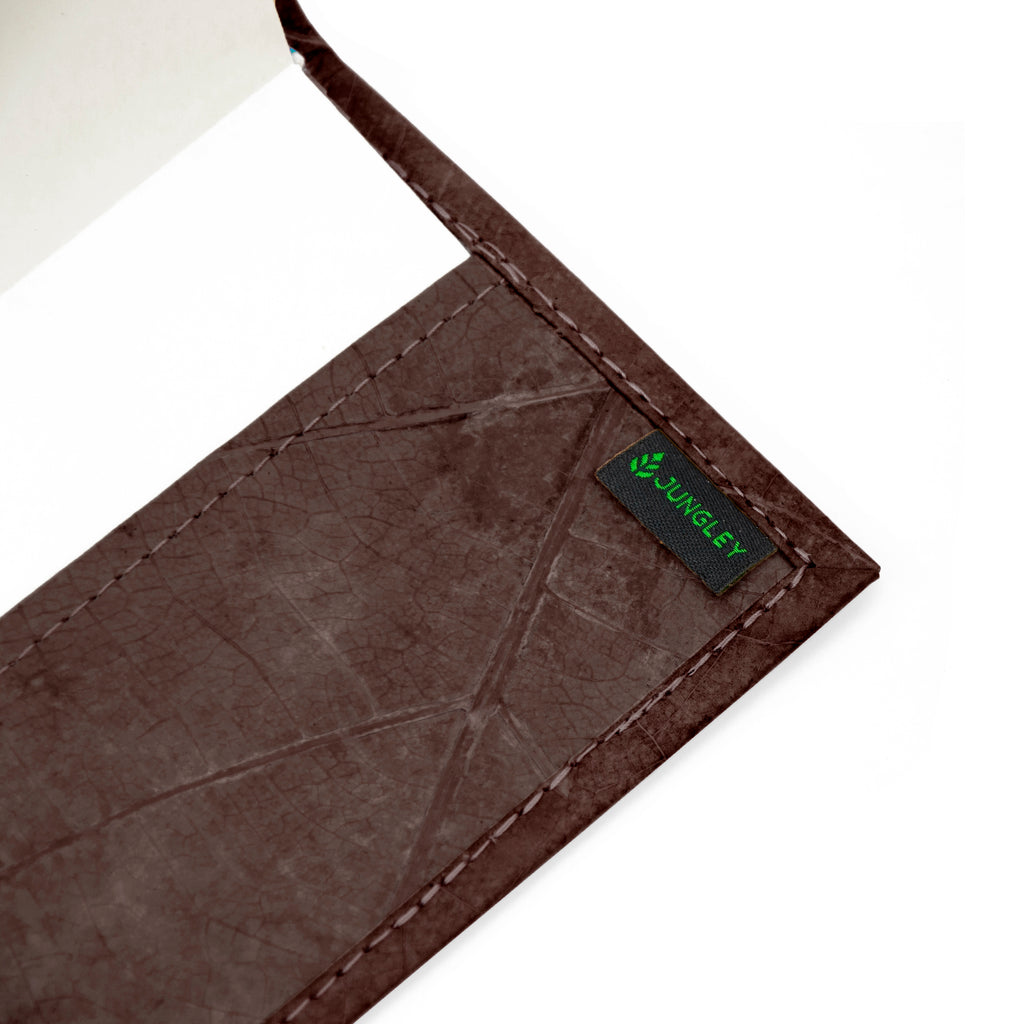 A6 Refillable Leaf Leather Journal - Chestnut Brown
