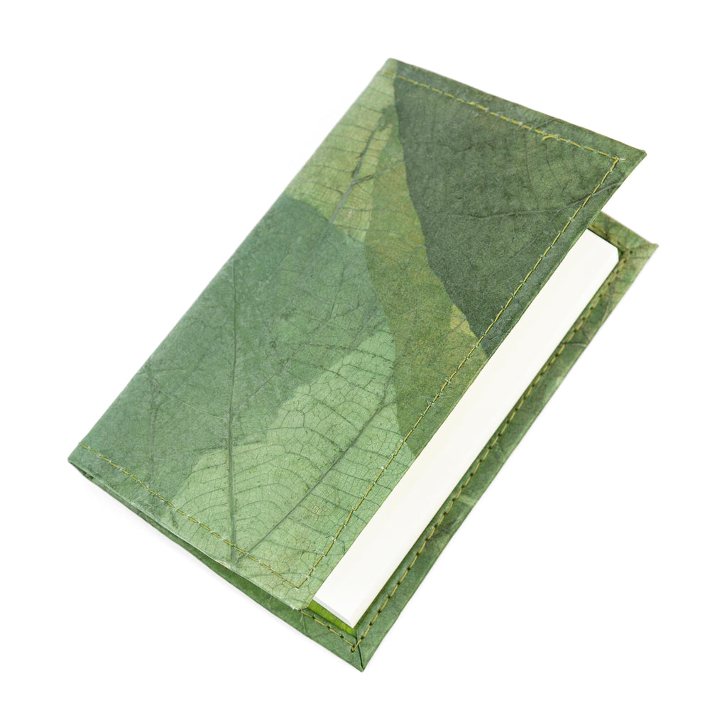 A6 Refillable Leaf Leather Journal - Leaf Green