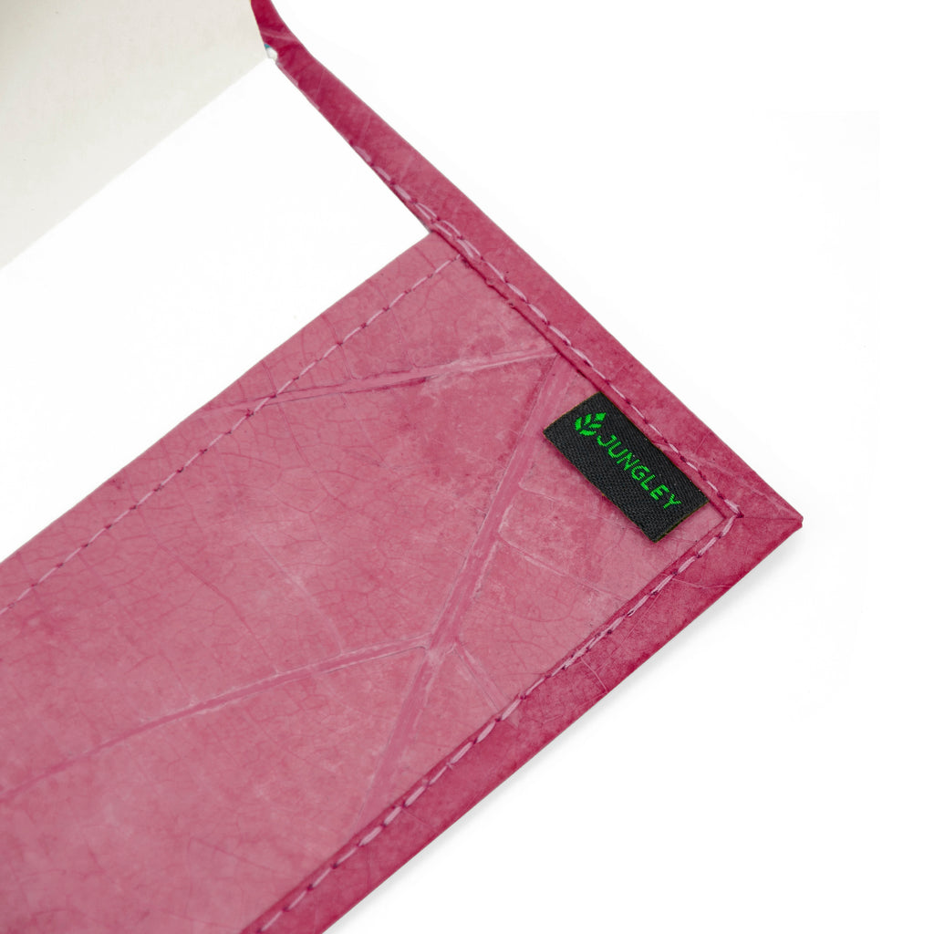 A6 Refillable Leaf Leather Journal - Pink Coral