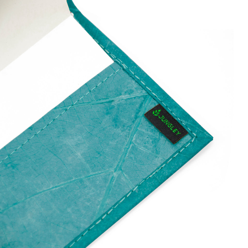 A6 Refillable Leaf Leather Journal - Freshwater Teal