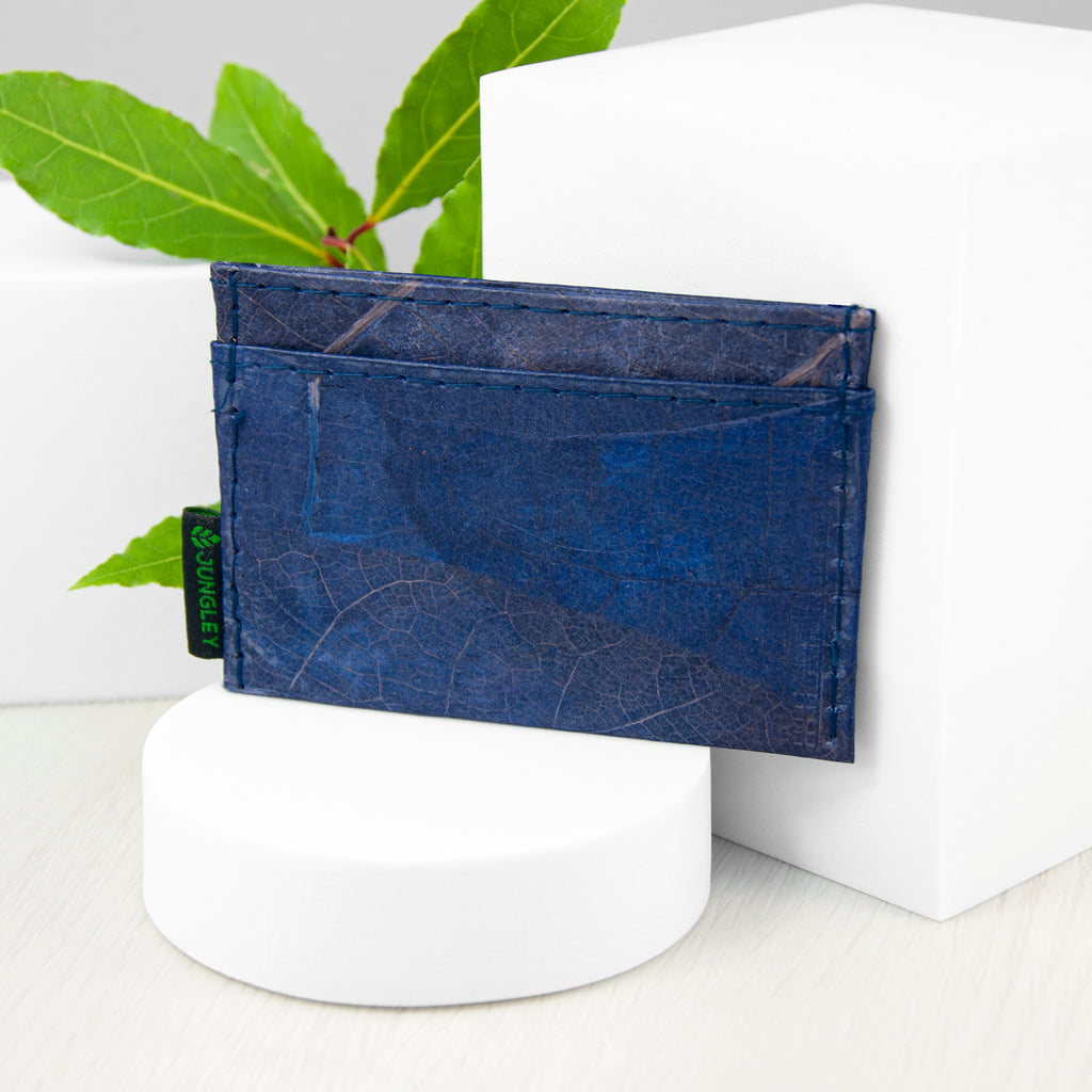 Cardholder in Leaf Leather - Midnight Blue