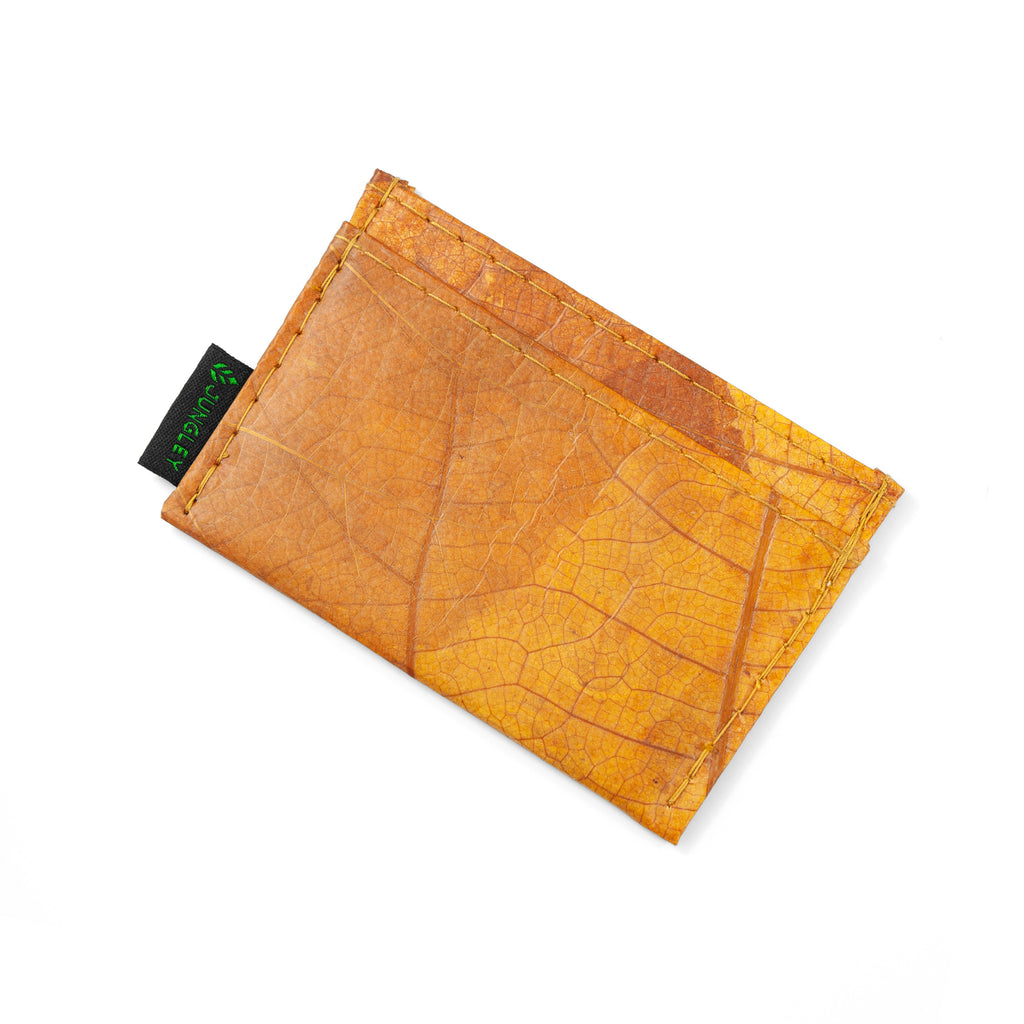 Cardholder in Leaf Leather - Cinnamon Orange