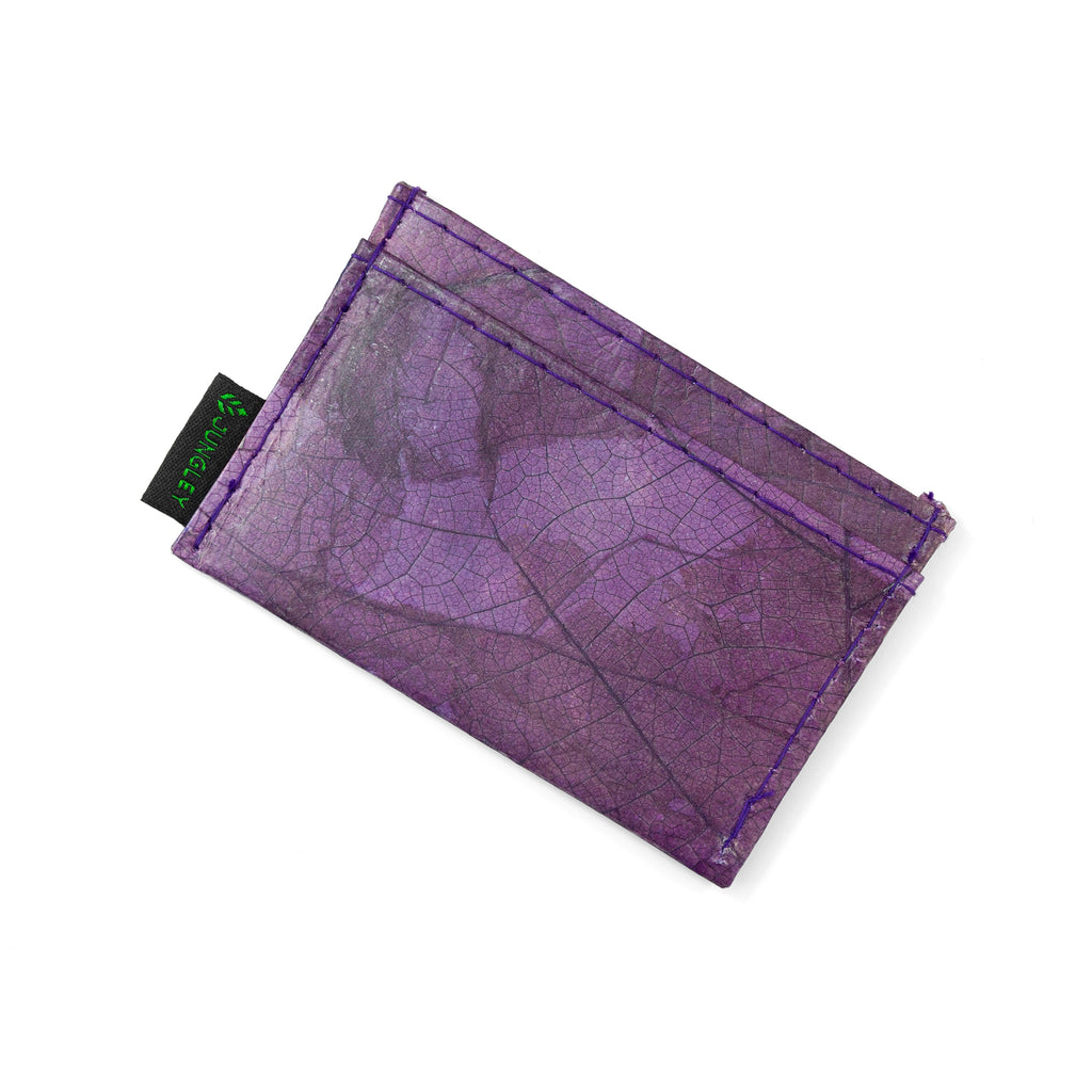 Cardholder in Leaf Leather - Dark Lavender