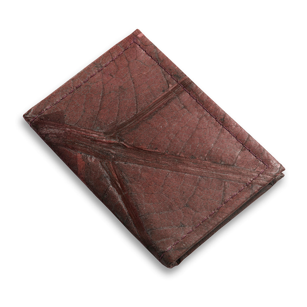 Bifold Cardholder in Leaf Leather - Chestnut Brown