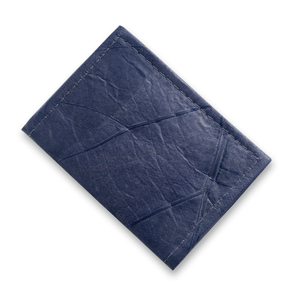 Bifold Cardholder in Leaf Leather - Midnight Blue