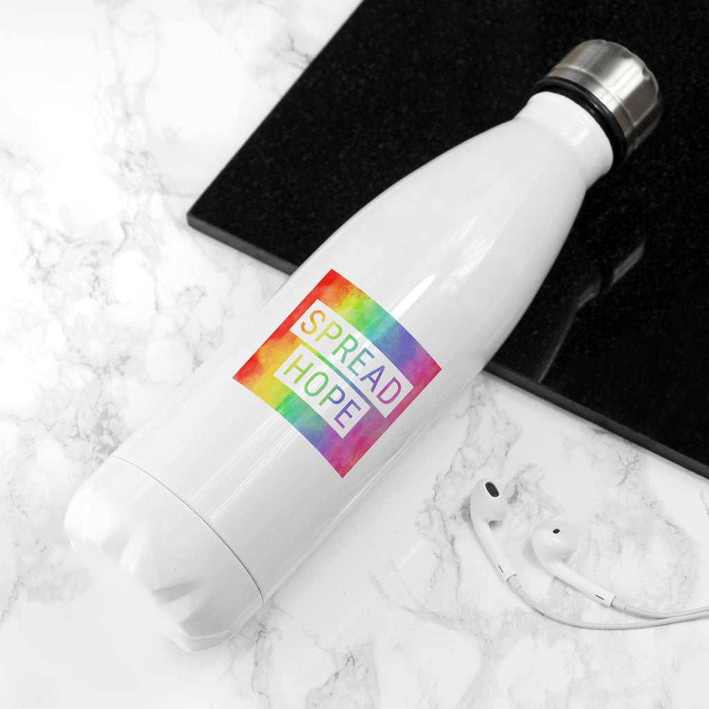 Spread Hope Rainbow (Square) - Mouthy Water Bottle