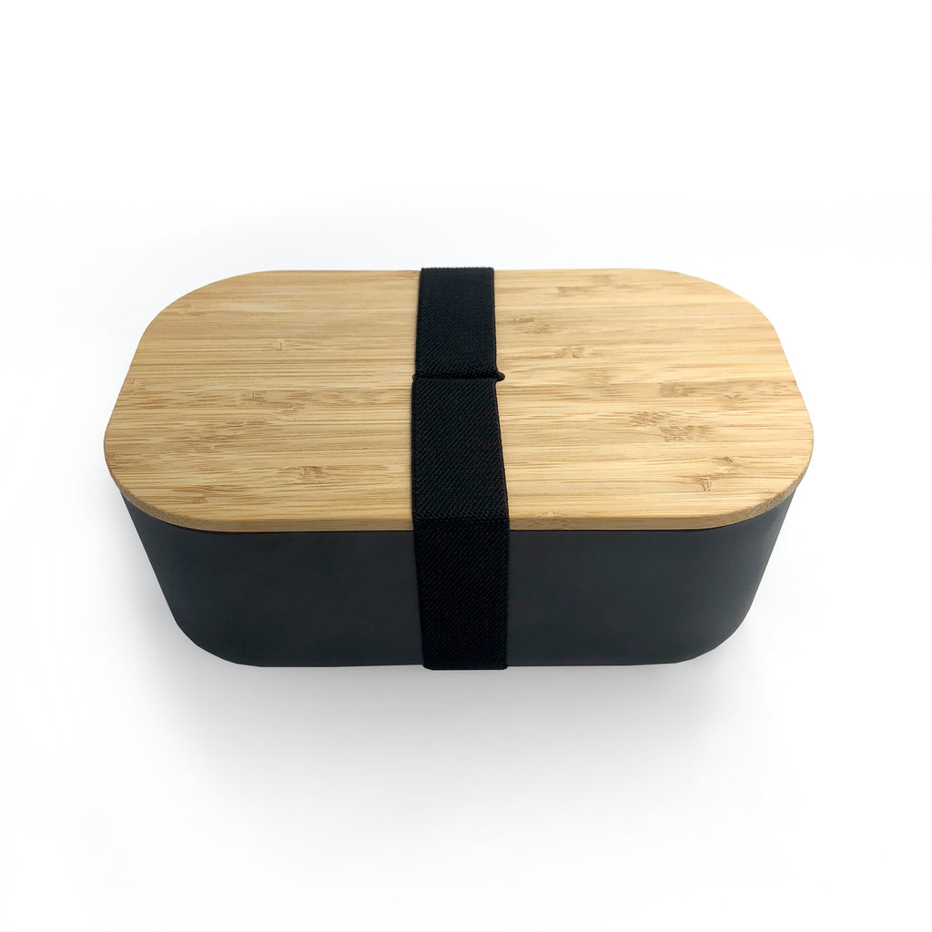 Recycled Bamboo Black Lunch Box
