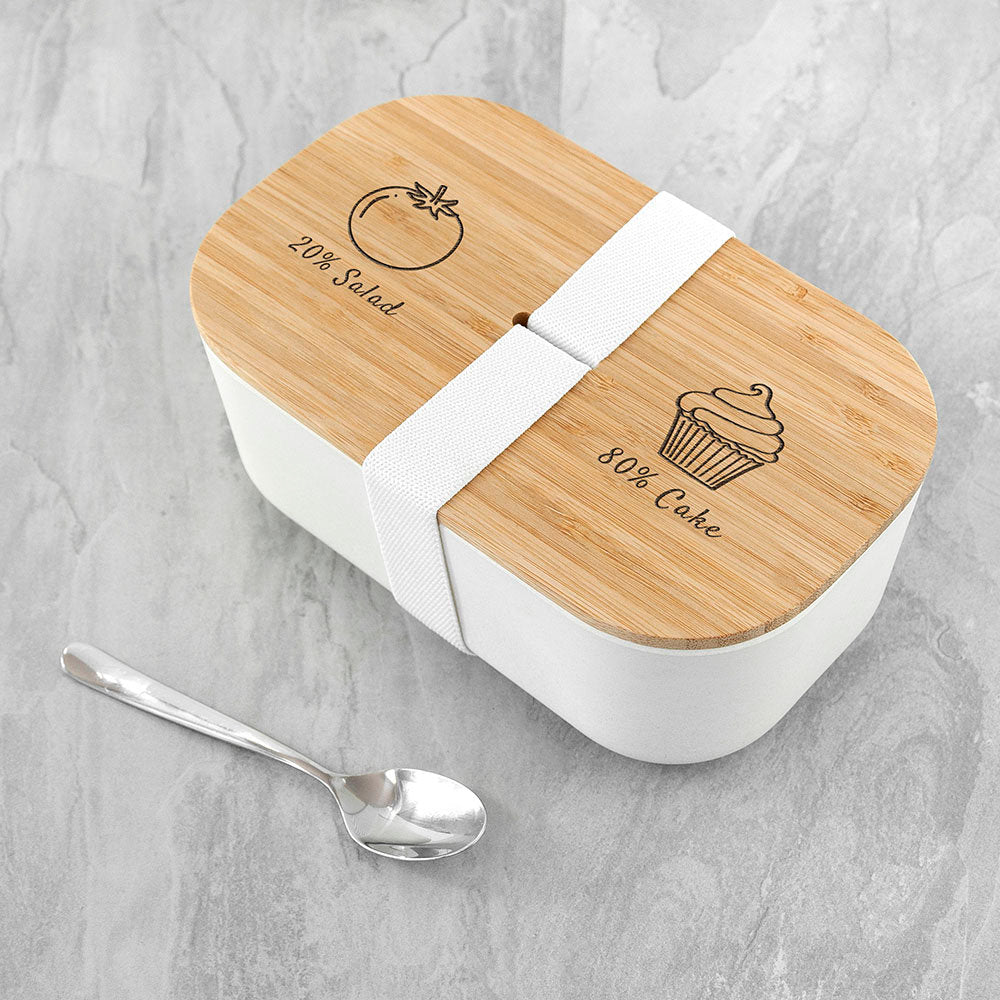Bamboo Lunch Box - Salad and Cake Design